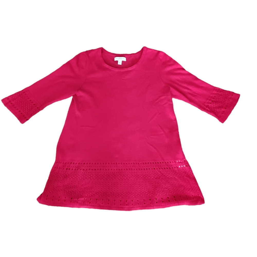 Kim Rogers Top Womens Petite Small Casual Boho Cottagecore Preppy Peasant